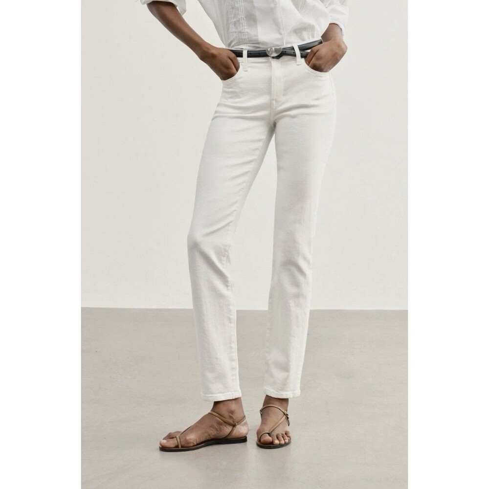AYR The Stir White Slim Straight Leg Jeans Women’s Sz 27 Made in LA Minimalist